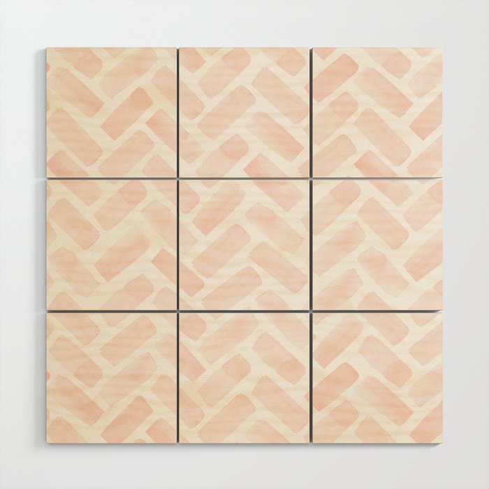 watercolor herringbone - light pink Wood Wall Art Gallery Image 1