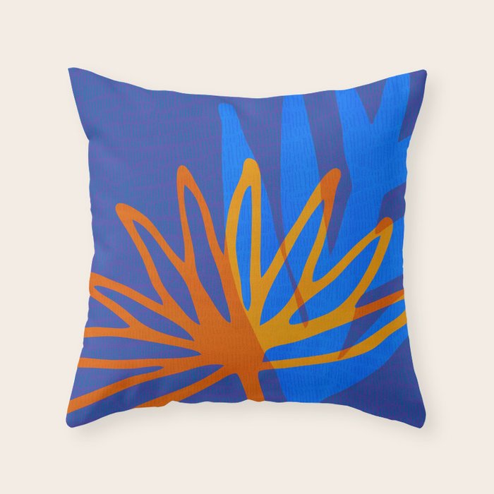 Colorful Botanic Shapes Throw Pillow Gallery Image 1