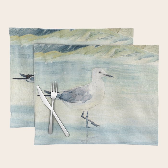 Seagull on the beach Placemat Gallery Image 1