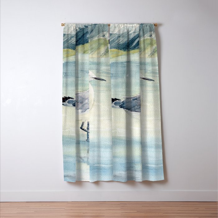 Seagull on the beach Window Curtain Gallery Image 3