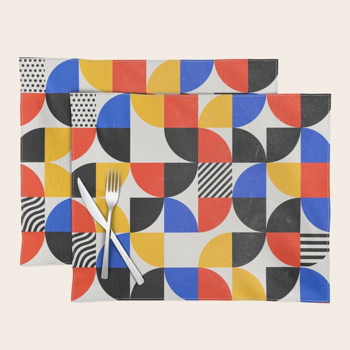 Shape & Pattern Study: Mid-Century Bauhaus Series Placemat Gallery Image 1