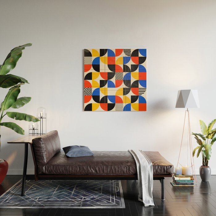 Shape & Pattern Study: Mid-Century Bauhaus Series Wood Wall Art Gallery Image 2