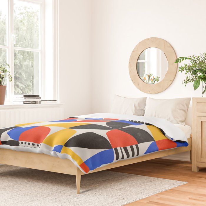 Shape & Pattern Study: Mid-Century Bauhaus Series Duvet Cover Gallery Image 2