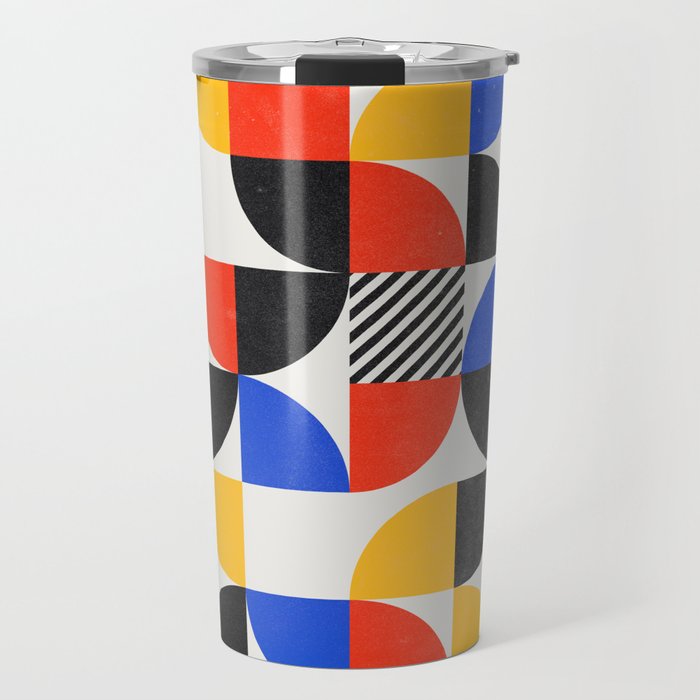 Shape & Pattern Study: Mid-Century Bauhaus Series Travel Mug Gallery Image 1