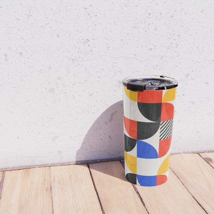 Shape & Pattern Study: Mid-Century Bauhaus Series Travel Mug Gallery Image 4