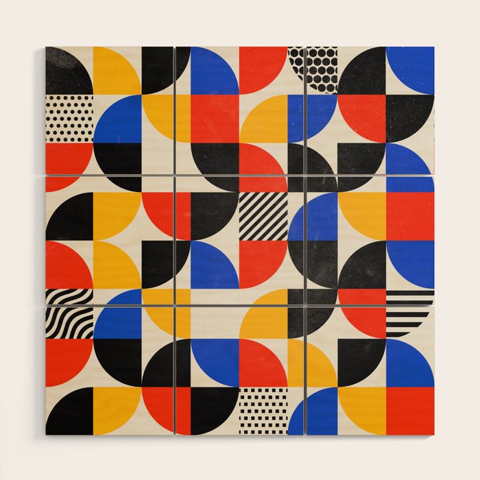 Shape & Pattern Study: Mid-Century Bauhaus Series Wood Wall Art Gallery Image 1