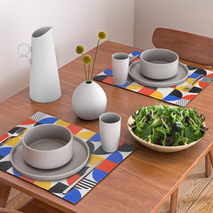 Shape & Pattern Study: Mid-Century Bauhaus Series Placemat Gallery Image 2