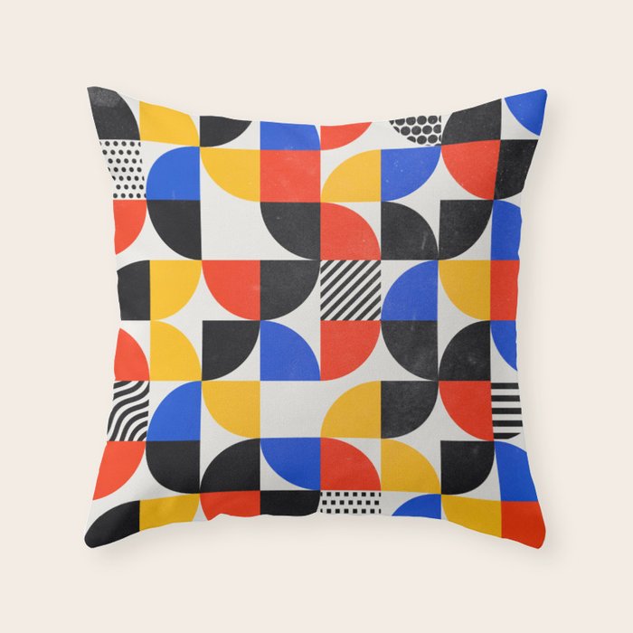 Shape & Pattern Study: Mid-Century Bauhaus Series Throw Pillow Gallery Image 6