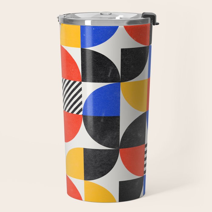 Shape & Pattern Study: Mid-Century Bauhaus Series Travel Mug Gallery Image 2