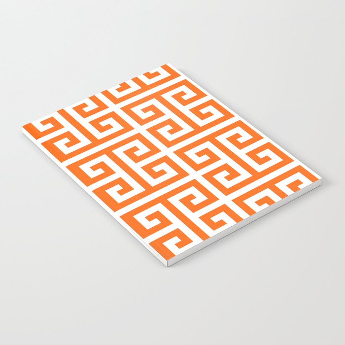 Orange and White Greek Key Notebook Gallery Image 1