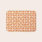 Orange and White Greek Key Bath Mat Gallery Image 1