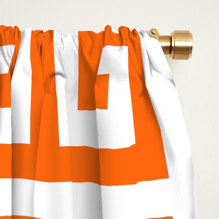 Orange and White Greek Key Window Curtain Gallery Image 2