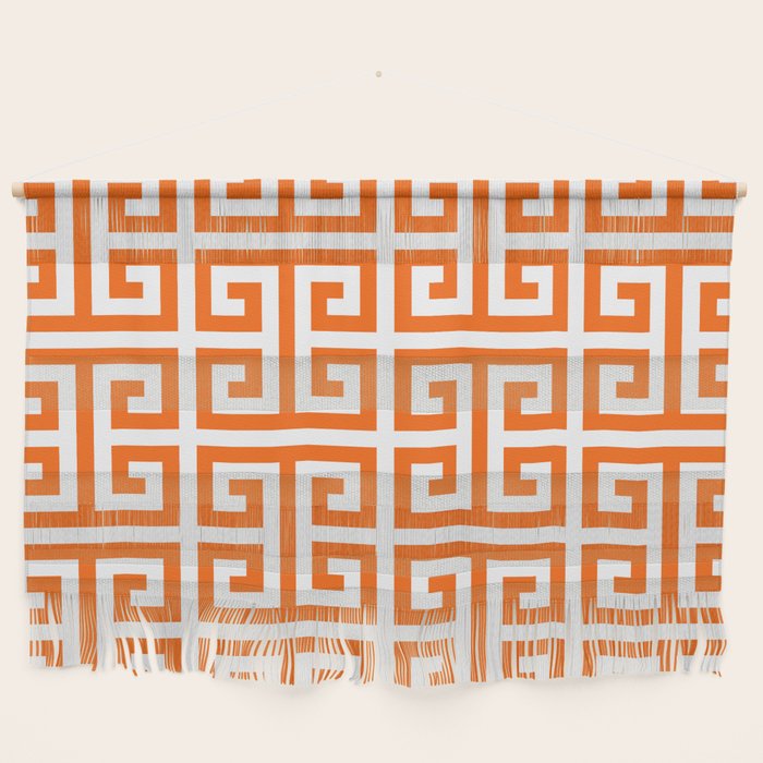 Orange and White Greek Key Wall Hanging Gallery Image 1