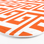 Orange and White Greek Key Bath Mat Gallery Image 3