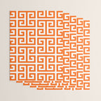 Orange and White Greek Key Wrapping Paper Gallery Image 3