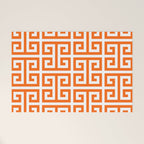 Orange and White Greek Key Welcome Mat Gallery Image 1