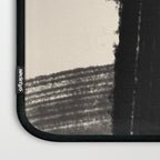 Abstract Minimalist Painted Brushstrokes in Black and Almond Cream 1 Laptop Sleeve Gallery Image 3
