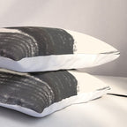 Abstract Minimalist Painted Brushstrokes in Black and Almond Cream 1 Pillow Sham Gallery Image 3