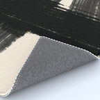 Abstract Minimalist Painted Brushstrokes in Black and Almond Cream 1 Rug Gallery Image 4