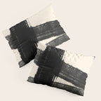 Abstract Minimalist Painted Brushstrokes in Black and Almond Cream 1 Pillow Sham Gallery Image 3