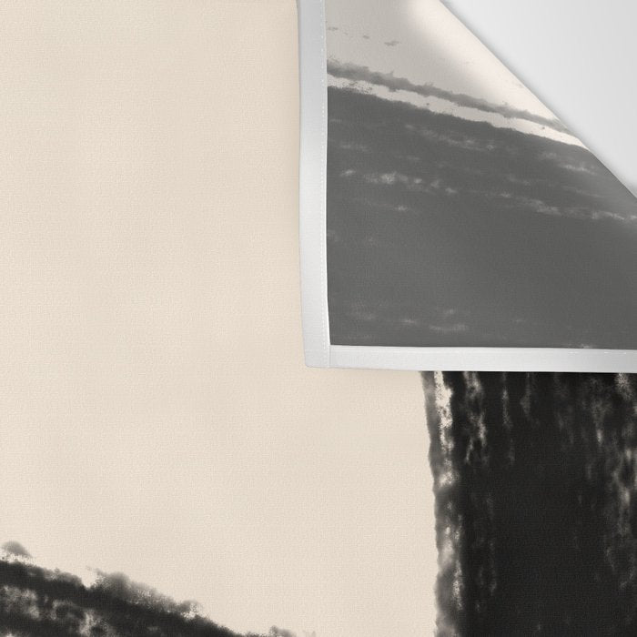 Abstract Minimalist Painted Brushstrokes in Black and Almond Cream 1 Wall Tapestry Gallery Image 3