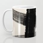 Abstract Minimalist Painted Brushstrokes in Black and Almond Cream 1 Coffee Mug Gallery Image 3