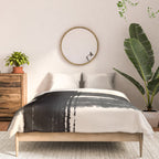 Abstract Minimalist Painted Brushstrokes in Black and Almond Cream 1 Comforter Gallery Image 3