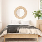 Abstract Minimalist Painted Brushstrokes in Black and Almond Cream 1 Duvet Cover Gallery Image 3