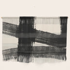 Abstract Minimalist Painted Brushstrokes in Black and Almond Cream 1 Wall Hanging Gallery Image 1