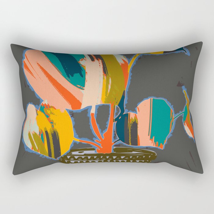 colorful plant pot Rectangular Pillow Gallery Image 2