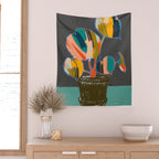 colorful plant pot Wall Tapestry Gallery Image 2