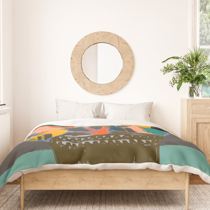 colorful plant pot Duvet Cover Gallery Image 3