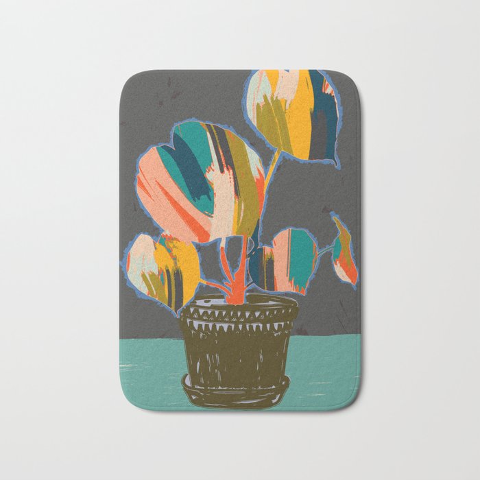 colorful plant pot Bath Mat Gallery Image 1