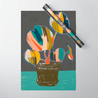 colorful plant pot Wrapping Paper Gallery Image 1