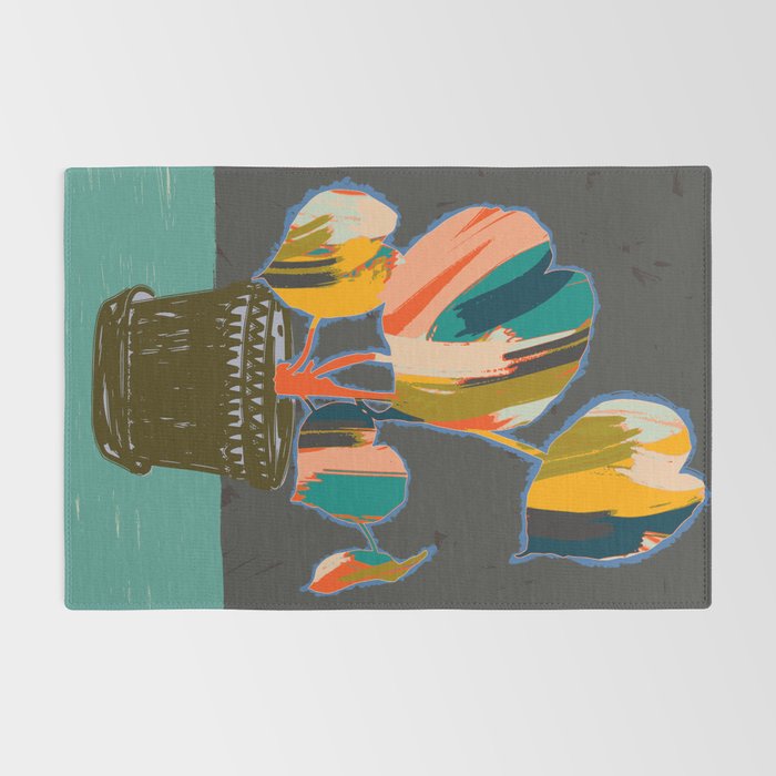 colorful plant pot Rug Gallery Image 2