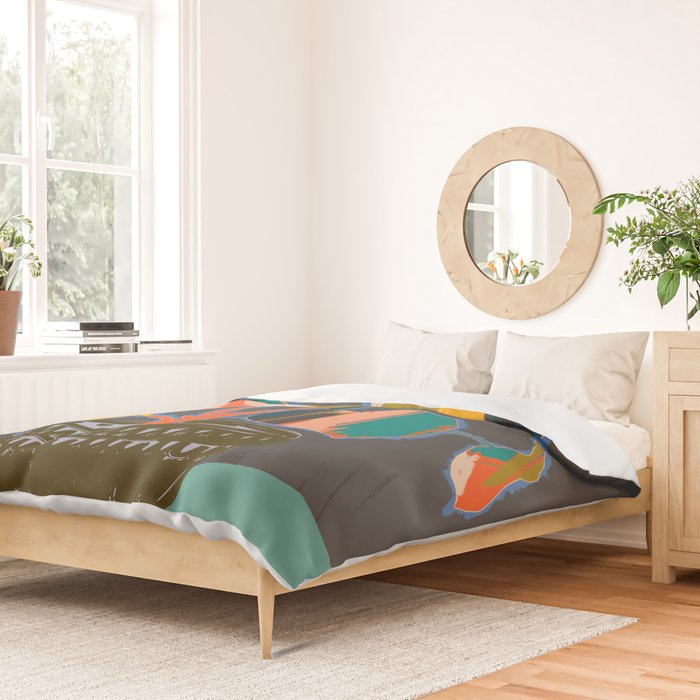 colorful plant pot Duvet Cover Gallery Image 2