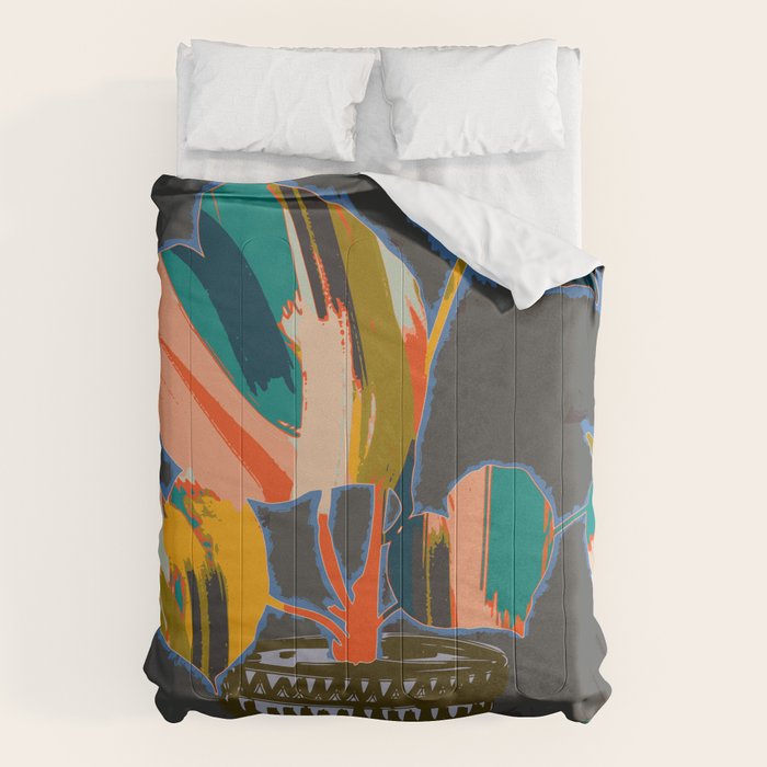 colorful plant pot Comforter Gallery Image 6