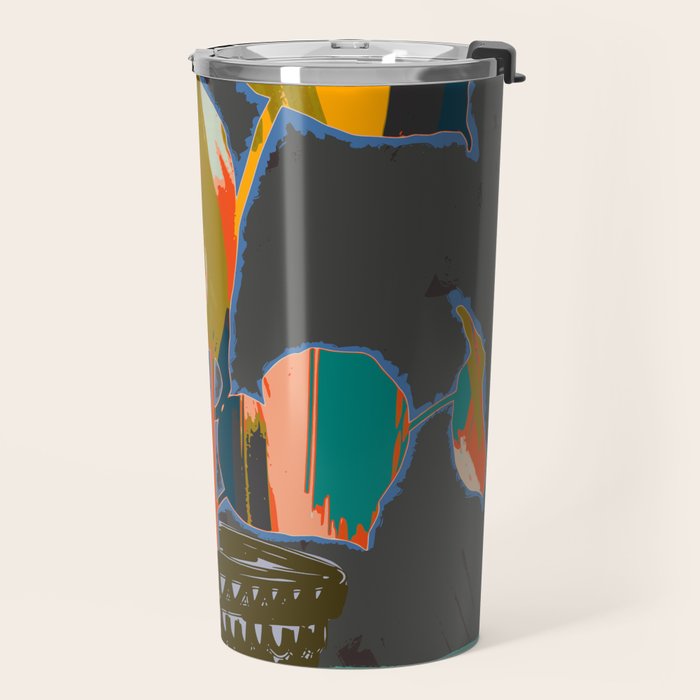 colorful plant pot Travel Mug Gallery Image 2