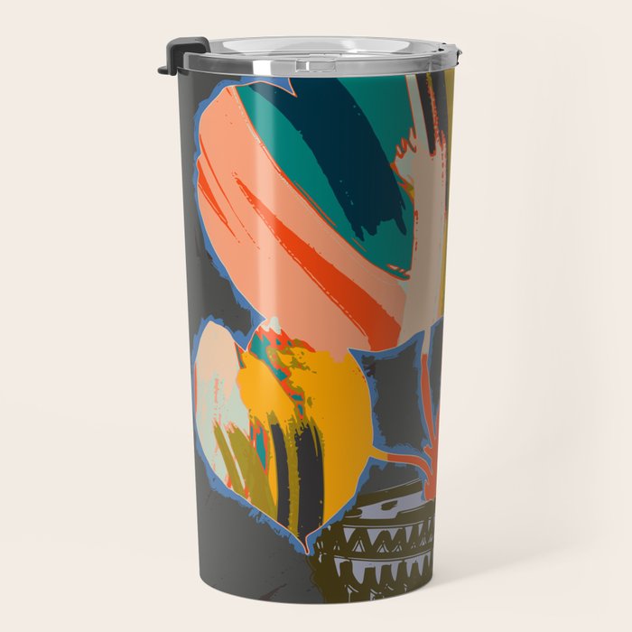 colorful plant pot Travel Mug Gallery Image 3