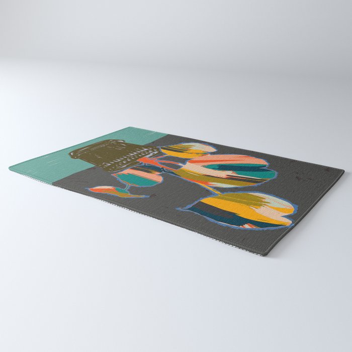 colorful plant pot Rug Gallery Image 3
