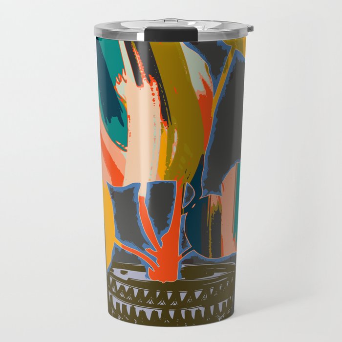 colorful plant pot Travel Mug Gallery Image 1
