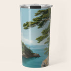 Coastal summer beach Japanese Wall Art Botanical Japandi Wall Art Painting Living Room Decor Travel Mug Gallery Image 1