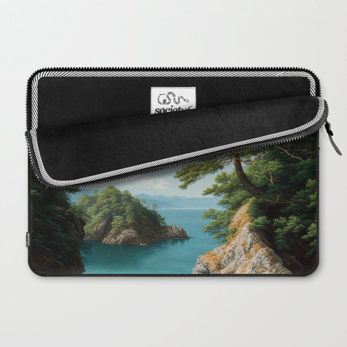 Coastal summer beach Japanese Wall Art Botanical Japandi Wall Art Painting Living Room Decor Laptop Sleeve Gallery Image 2