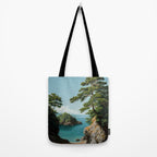 Coastal summer beach Japanese Wall Art Botanical Japandi Wall Art Painting Living Room Decor Tote Bag Gallery Image 2
