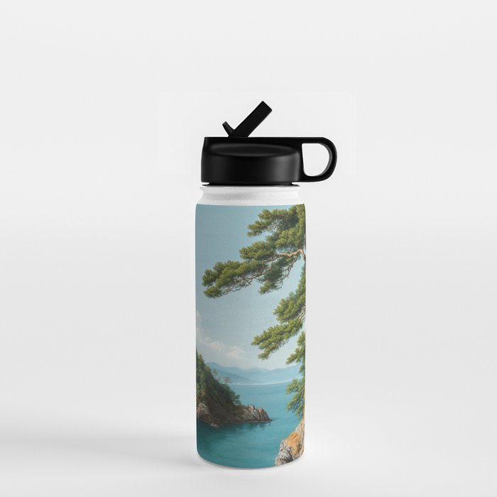 Coastal summer beach Japanese Wall Art Botanical Japandi Wall Art Painting Living Room Decor Water Bottle Gallery Image 1