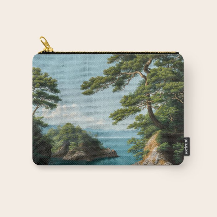 Coastal summer beach Japanese Wall Art Botanical Japandi Wall Art Painting Living Room Decor Carry All Pouch Gallery Image 1