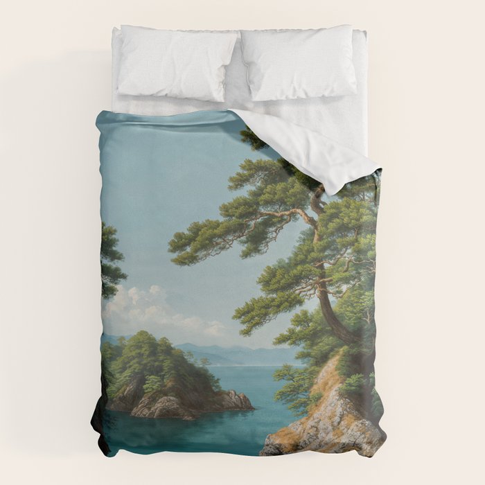 Coastal summer beach Japanese Wall Art Botanical Japandi Wall Art Painting Living Room Decor Duvet Cover Gallery Image 6