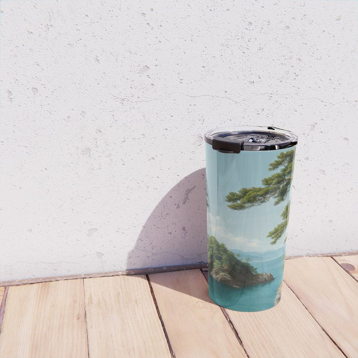 Coastal summer beach Japanese Wall Art Botanical Japandi Wall Art Painting Living Room Decor Travel Mug Gallery Image 4