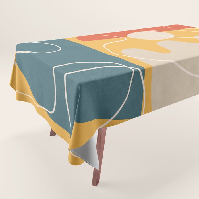 Minimal Colorful Abstract Shapes 7 Tablecloth Gallery Image 1