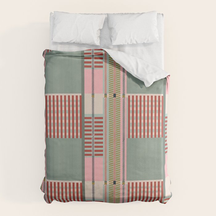 Vintage Striped Geometric Duvet Cover Gallery Image 6